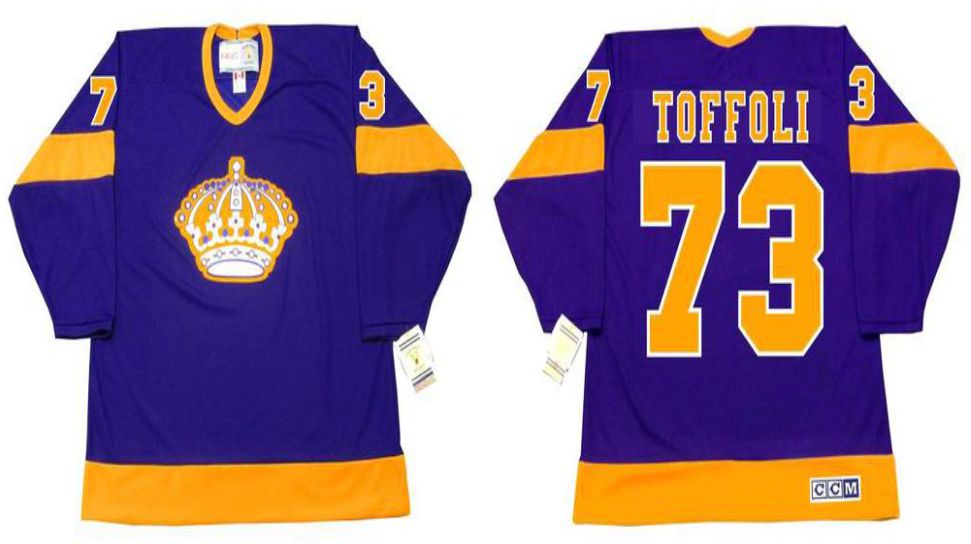 2019 Men Los Angeles Kings 73 Toffoli Purple CCM NHL jerseys